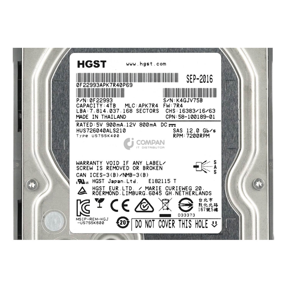 UCS-C3K-HD4TB CISCO HDD 4TB 7.2K SAS 12G 3.5" LFF HOT-SWAP